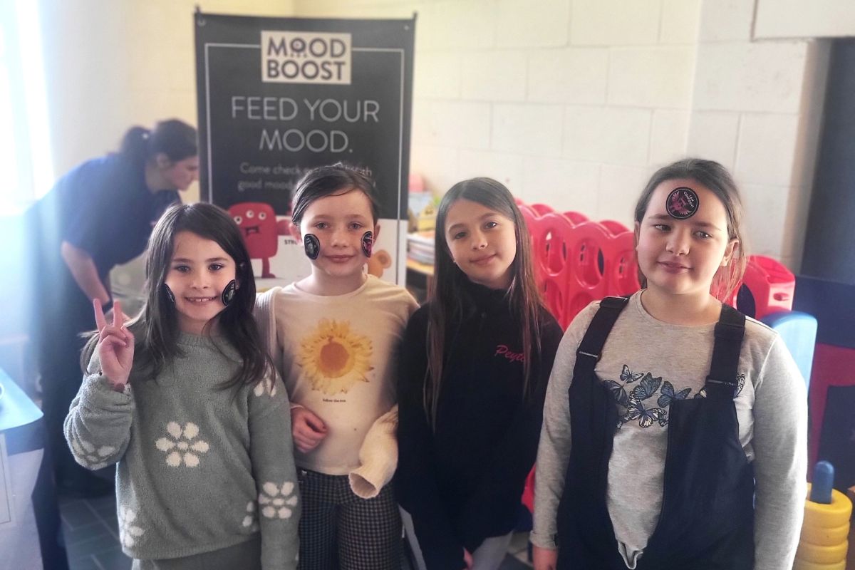 Four elementary students at Mood Boost Event